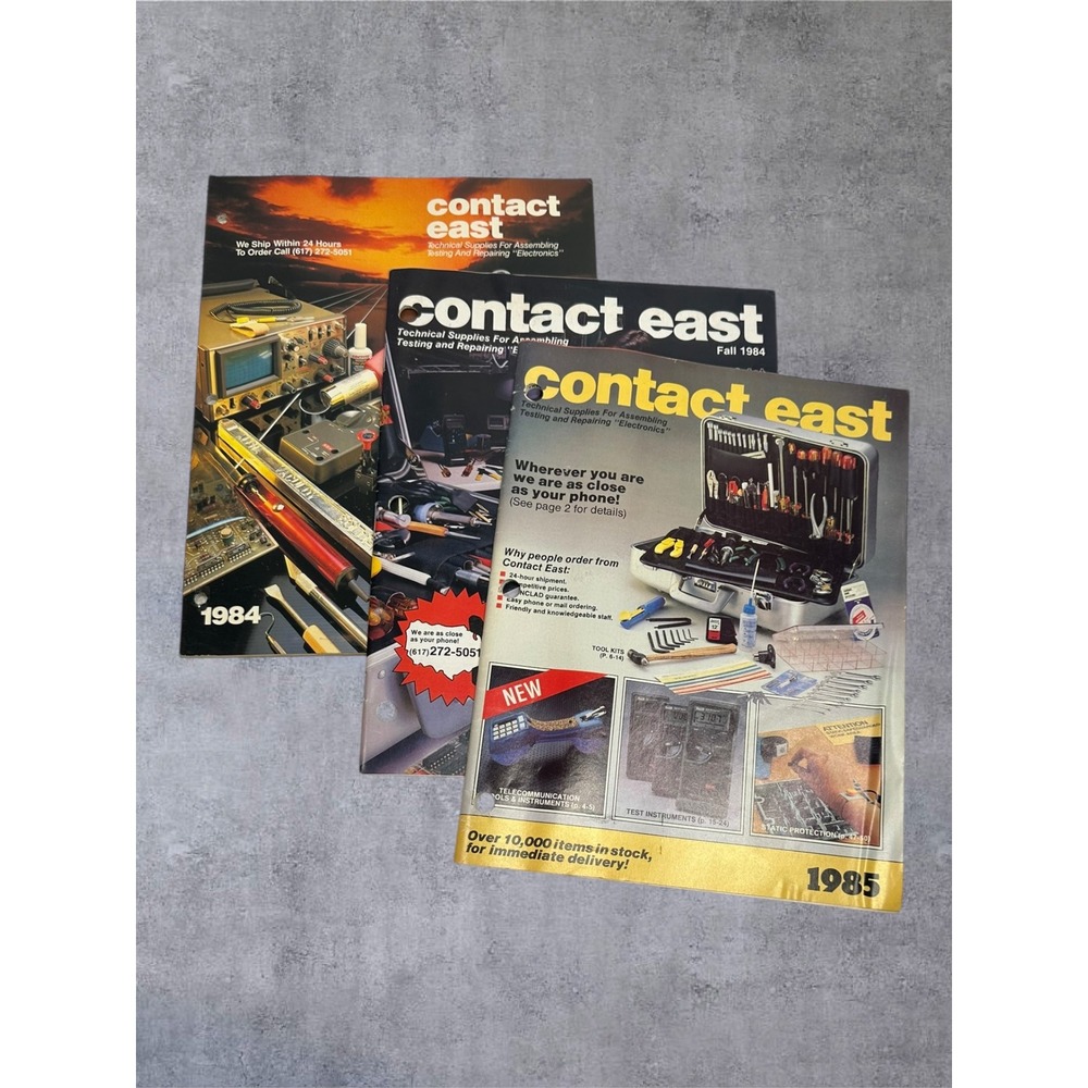 Contact East Catalog Set 1984 1985 Electronics Tools 3pc Multi Vintage